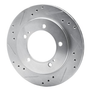 Chevrolet Tracker Brake Rotor (1) - Front Left - R1 Concepts - Drilled & Slotted - Silver - `99-`04
